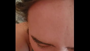 Wasian teen sucks 9in dildo for throat training