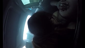 Sloppy deepthroat in car