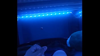 Overstim huge load and loud moaning from lubing and uncut cock