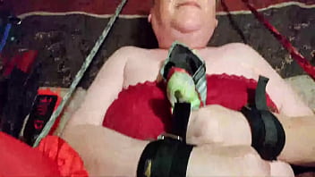 Wife bent over bed receives impact play and banged