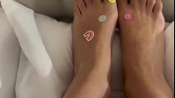 Cute stickers on your girlfriend&#039_s feet