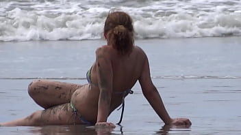 Vacation on the beach,  stepson&#039_s cock stops while he records me
