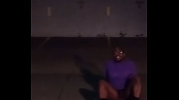Spider walking through a parking lot
