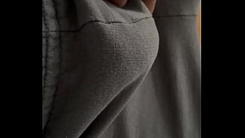 Gray sweatpants hard on using string around my balls
