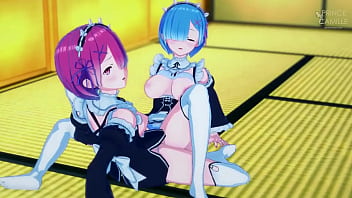 A sexy lesbian encounter between Ram And Rem - Re Zero