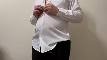 chubby boy cum after work