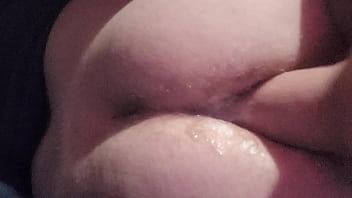 Fucking my creamy pussy with huge dildo