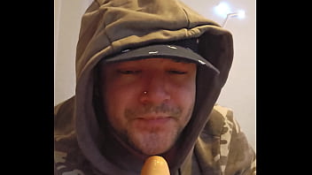 Sluttypt sucking juicy dildo