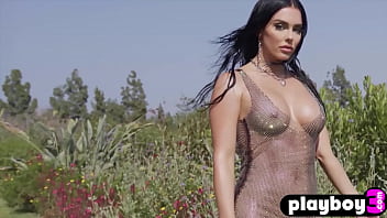 Hot big tits MILF model Kaitlynn Anderson outdoor posing for the Playboy