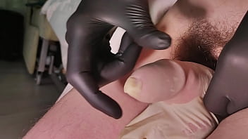 Nitrile black gloves wank