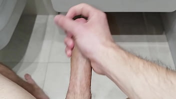 bathroom mmasturbation and cum 2