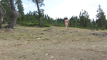 Naked walk on top of the mountain.