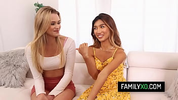 Perv stepdad have threesome sex with his hot teen stepdaughters - Clara Trinity ,  Chloe Rose