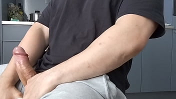 Wanking my hard thick cock