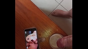 Handjob watching porn