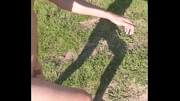 Walking in the meadow without clothes