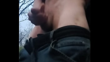 Playing in the woods.