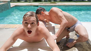 Horny Handsome Stepbrothers Have a Pool Party for Themselves - Myhotbro