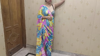 When touched her,  she got hot and took his big cock in her pussy. in clear hindi voice
