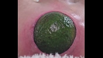 Double selffuck with plug avocado orange and eggplant insertion