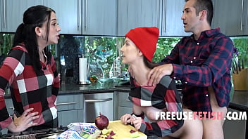 Teens In Beanies Freeused By Family - Serena Hill,  Violet Spice