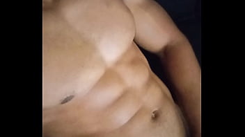 Buff black guy srokes his dick