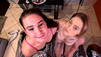 Lingerie whores smoking,  vaping while sucking cock,  cum facial,  cum lick