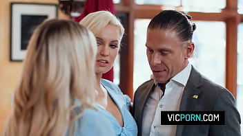 Lucky stud fucks two blonde milfs in a threesome - Kenzie Taylor,  Lilly Bell