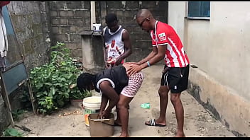 TWO BROTHERS FUCK THEIR STEPMOTHER BY THE WELL SIDE