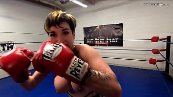 Professional fighter attacks you with her tits out
