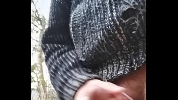 Hornym80 masturbating and ejaculates in the forest